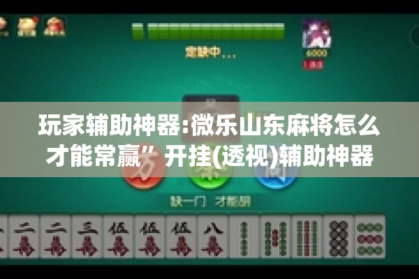 玩家辅助神器:微乐山东麻将怎么才能常赢	”开挂(透视)辅助神器