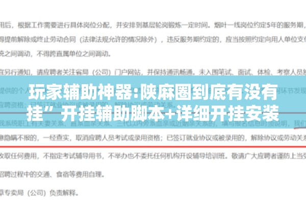 玩家辅助神器:陕麻圈到底有没有挂”开挂辅助脚本+详细开挂安装教程