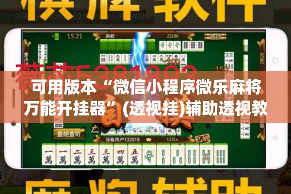 可用版本“微信小程序微乐麻将万能开挂器”(透视挂)辅助透视教程