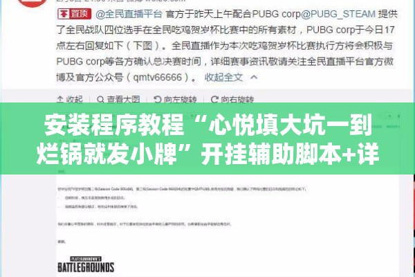 安装程序教程“心悦填大坑一到烂锅就发小牌	”开挂辅助脚本+详细开挂安装教程