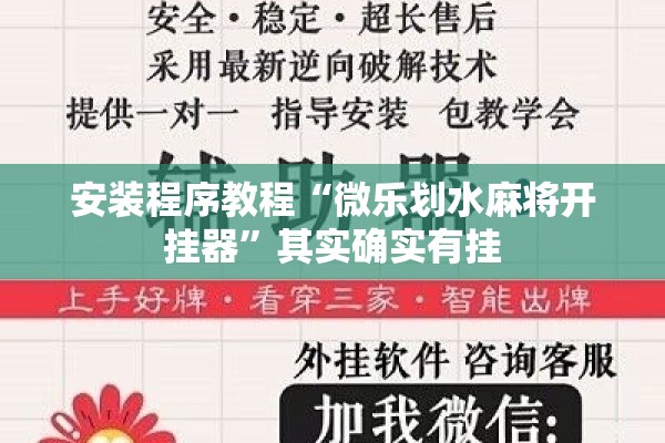 安装程序教程“微乐划水麻将开挂器”其实确实有挂