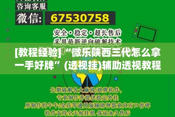 [教程经验]“微乐陕西三代怎么拿一手好牌”(透视挂)辅助透视教程