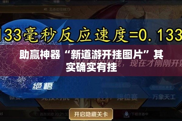 助赢神器“新道游开挂图片”其实确实有挂