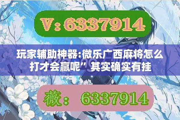 玩家辅助神器:微乐广西麻将怎么打才会赢呢	”其实确实有挂