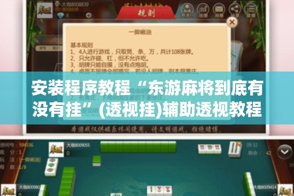 安装程序教程“东游麻将到底有没有挂	”(透视挂)辅助透视教程