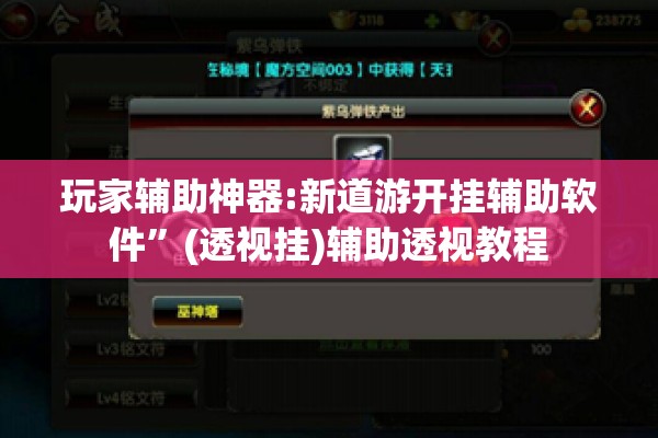 玩家辅助神器:新道游开挂辅助软件	”(透视挂)辅助透视教程