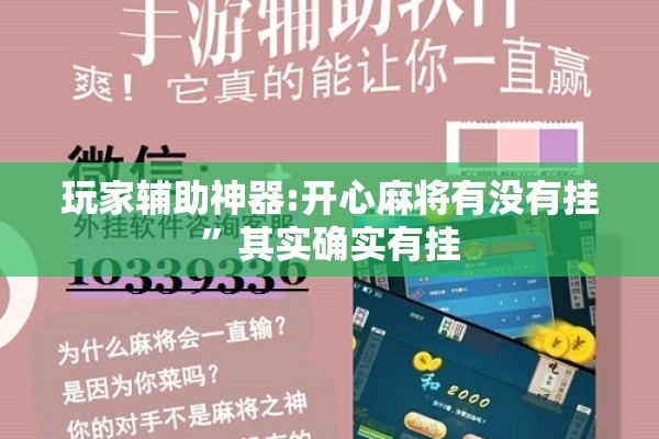 玩家辅助神器:开心麻将有没有挂	”其实确实有挂