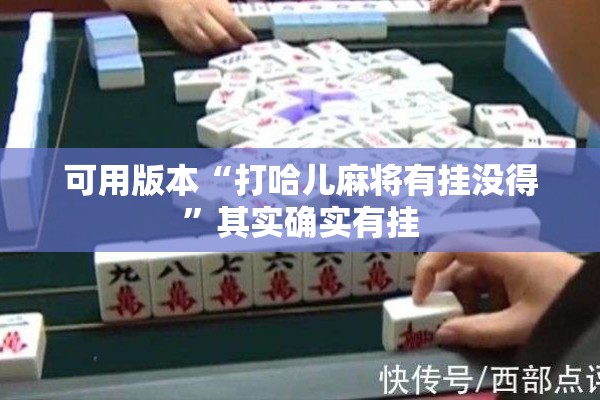 可用版本“打哈儿麻将有挂没得	”其实确实有挂