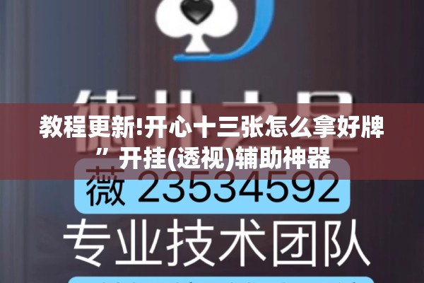 教程更新!开心十三张怎么拿好牌”开挂(透视)辅助神器