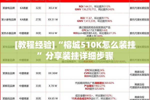 [教程经验]“榕城510K怎么装挂”分享装挂详细步骤