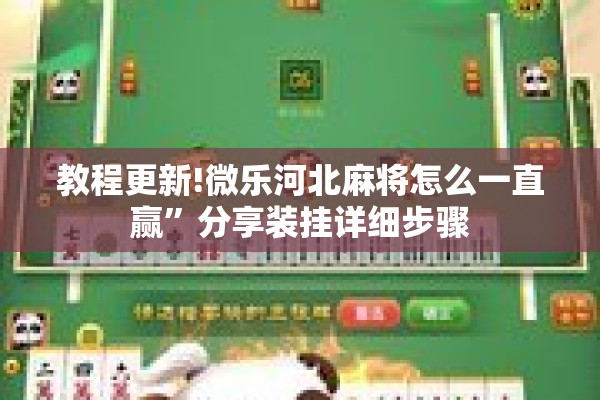 教程更新!微乐河北麻将怎么一直赢”分享装挂详细步骤