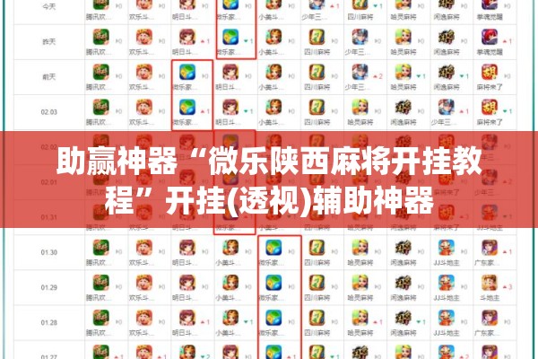 助赢神器“微乐陕西麻将开挂教程	”开挂(透视)辅助神器