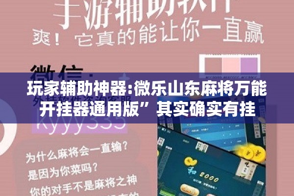 玩家辅助神器:微乐山东麻将万能开挂器通用版	”其实确实有挂