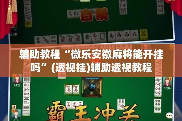 辅助教程“微乐安徽麻将能开挂吗	”(透视挂)辅助透视教程
