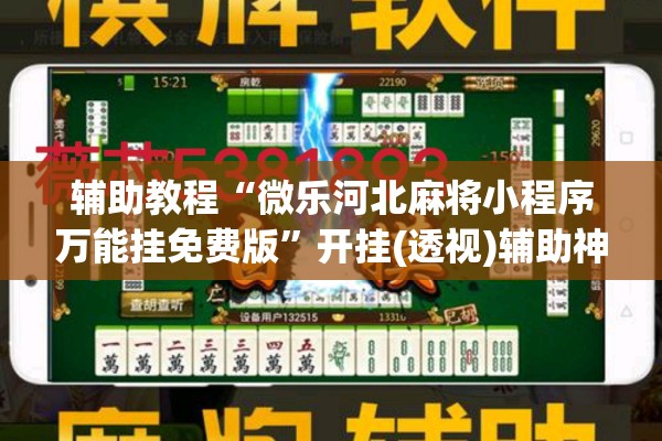 辅助教程“微乐河北麻将小程序万能挂免费版”开挂(透视)辅助神器