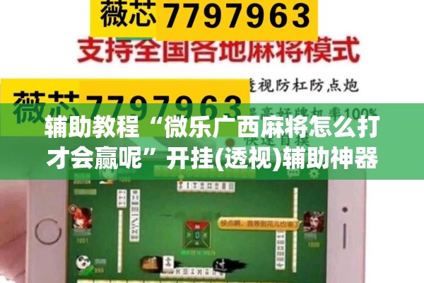 辅助教程“微乐广西麻将怎么打才会赢呢”开挂(透视)辅助神器