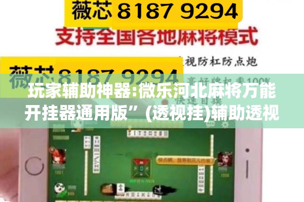 玩家辅助神器:微乐河北麻将万能开挂器通用版”(透视挂)辅助透视教程
