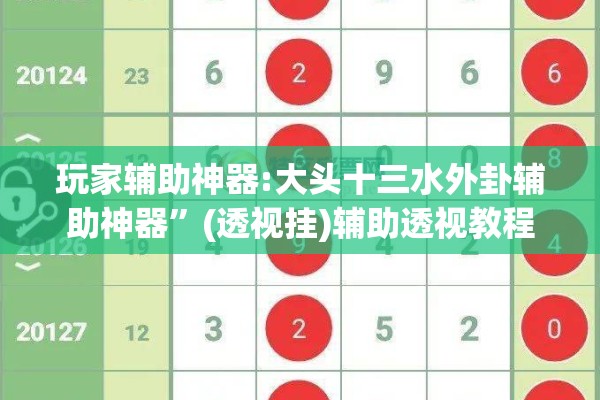 玩家辅助神器:大头十三水外卦辅助神器	”(透视挂)辅助透视教程