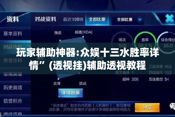 玩家辅助神器:众娱十三水胜率详情”(透视挂)辅助透视教程