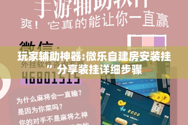 玩家辅助神器:微乐自建房安装挂	”分享装挂详细步骤