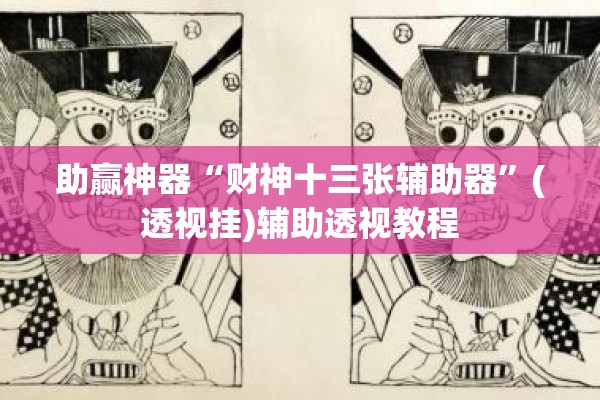 助赢神器“财神十三张辅助器”(透视挂)辅助透视教程
