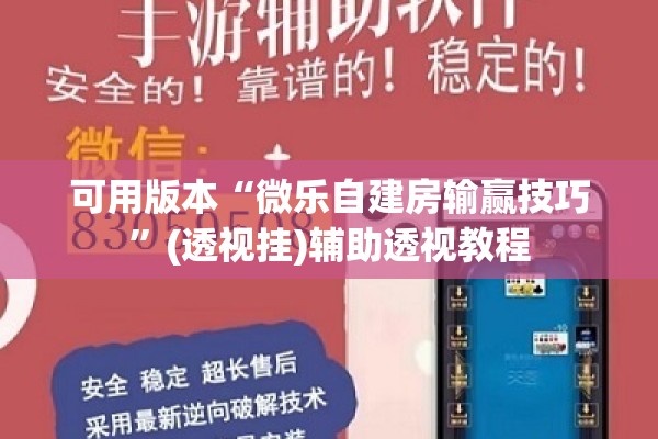 可用版本“微乐自建房输赢技巧”(透视挂)辅助透视教程