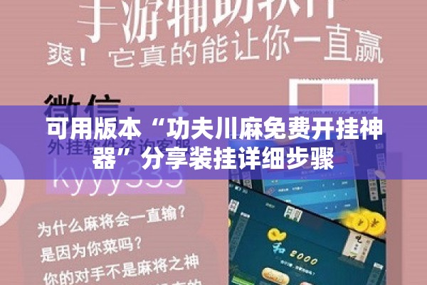 可用版本“功夫川麻免费开挂神器”分享装挂详细步骤