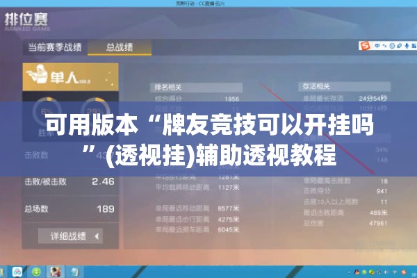 可用版本“牌友竞技可以开挂吗”(透视挂)辅助透视教程