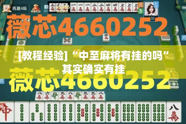 [教程经验]“中至麻将有挂的吗”其实确实有挂
