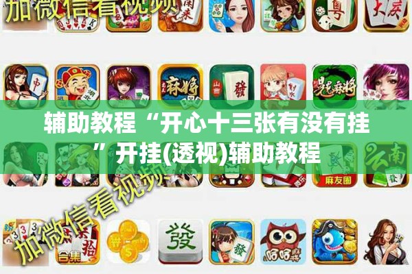 辅助教程“开心十三张有没有挂”开挂(透视)辅助教程