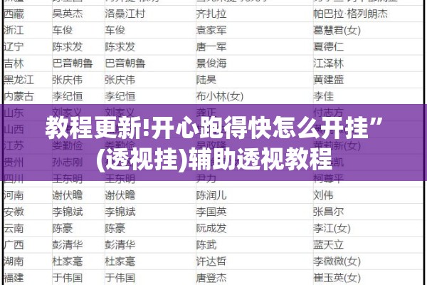教程更新!开心跑得快怎么开挂	”(透视挂)辅助透视教程