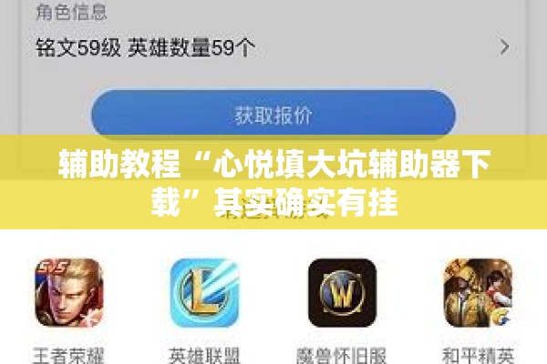 辅助教程“心悦填大坑辅助器下载”其实确实有挂