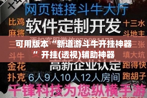 可用版本“新道游斗牛开挂神器”开挂(透视)辅助神器