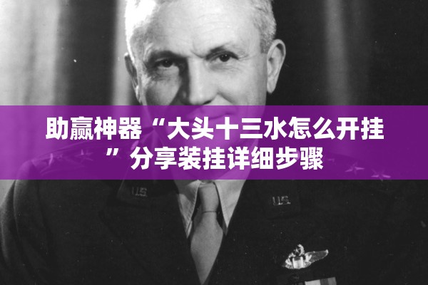 助赢神器“大头十三水怎么开挂	”分享装挂详细步骤