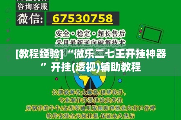 [教程经验]“微乐二七王开挂神器”开挂(透视)辅助教程