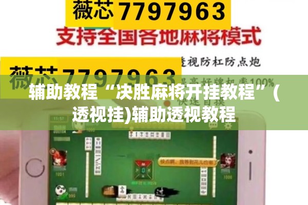 辅助教程“决胜麻将开挂教程”(透视挂)辅助透视教程
