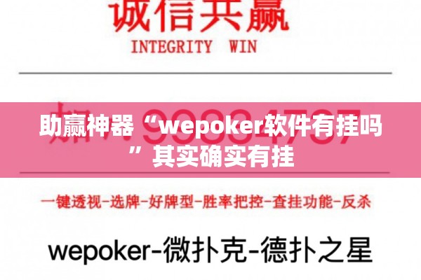 助赢神器“wepoker软件有挂吗”其实确实有挂