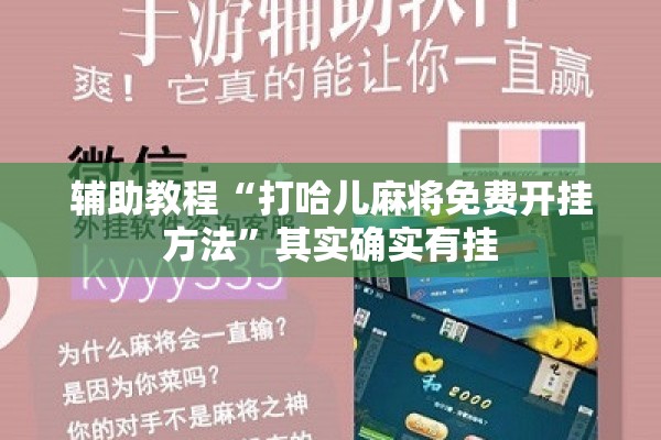 辅助教程“打哈儿麻将免费开挂方法”其实确实有挂