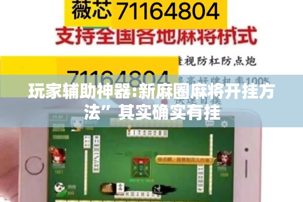 玩家辅助神器:新麻圈麻将开挂方法”其实确实有挂