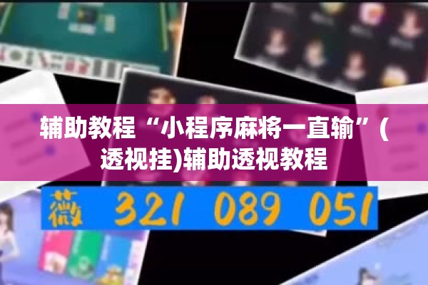 辅助教程“小程序麻将一直输”(透视挂)辅助透视教程