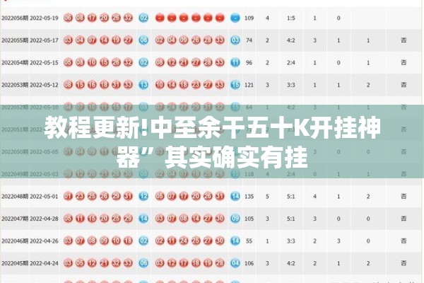 教程更新!中至余干五十K开挂神器”其实确实有挂