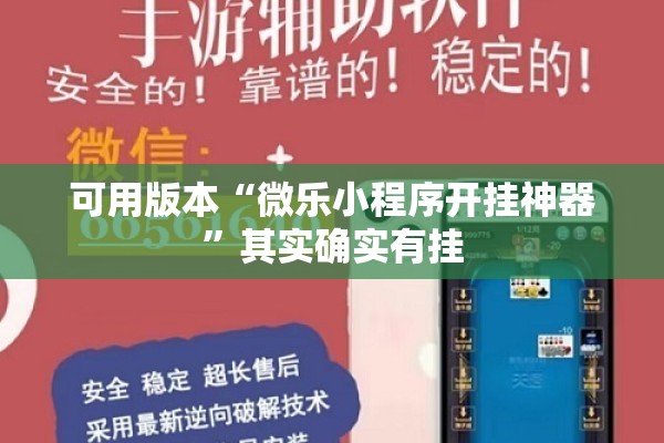 可用版本“微乐小程序开挂神器	”其实确实有挂
