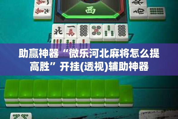 助赢神器“微乐河北麻将怎么提高胜”开挂(透视)辅助神器