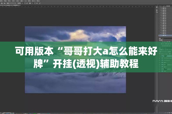 可用版本“哥哥打大a怎么能来好牌”开挂(透视)辅助教程