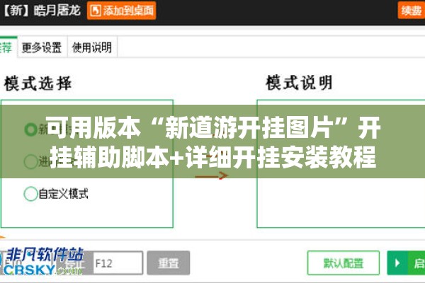 可用版本“新道游开挂图片”开挂辅助脚本+详细开挂安装教程