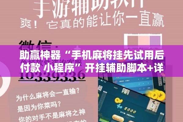 助赢神器“手机麻将挂先试用后付款 小程序”开挂辅助脚本+详细开挂安装教程