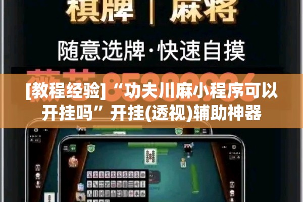 [教程经验]“功夫川麻小程序可以开挂吗”开挂(透视)辅助神器