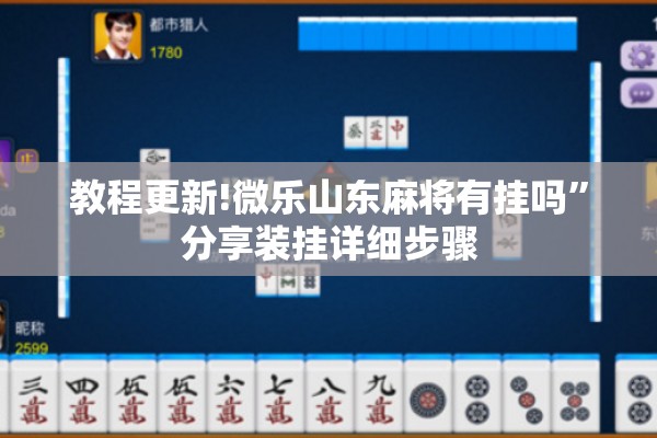 教程更新!微乐山东麻将有挂吗”分享装挂详细步骤