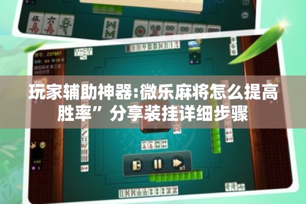 玩家辅助神器:微乐麻将怎么提高胜率	”分享装挂详细步骤