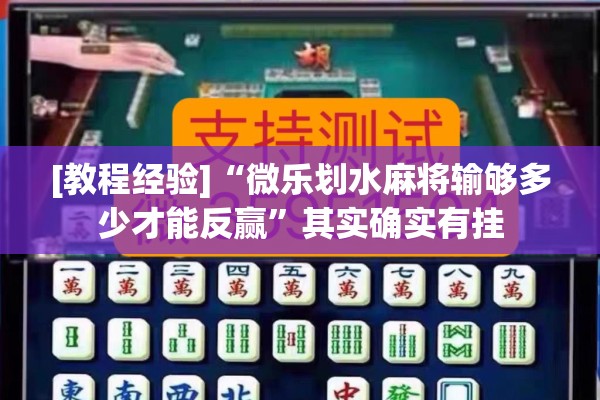 [教程经验]“微乐划水麻将输够多少才能反赢”其实确实有挂
